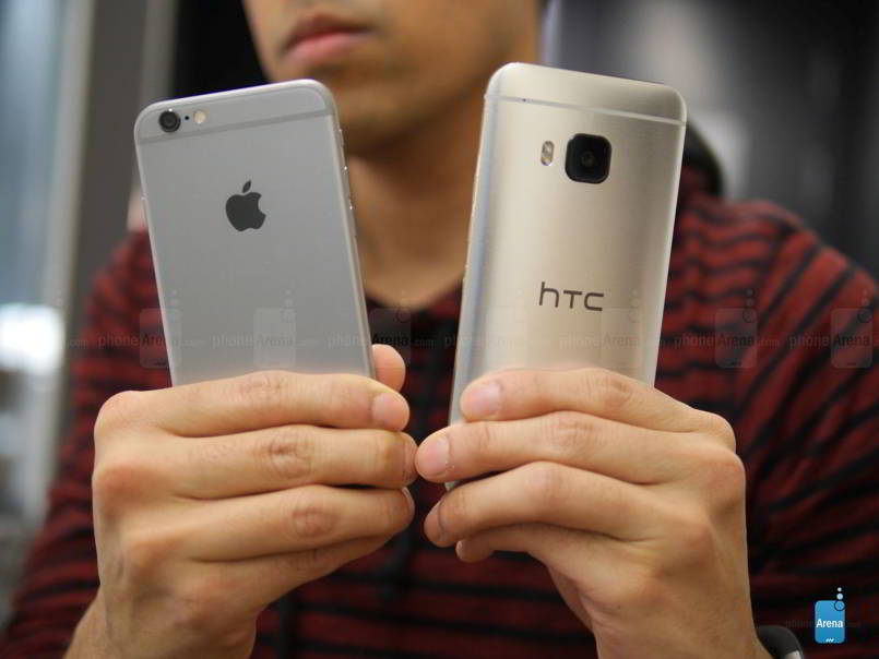 HTC ONE M9 IPHONE 6 comparatie feat