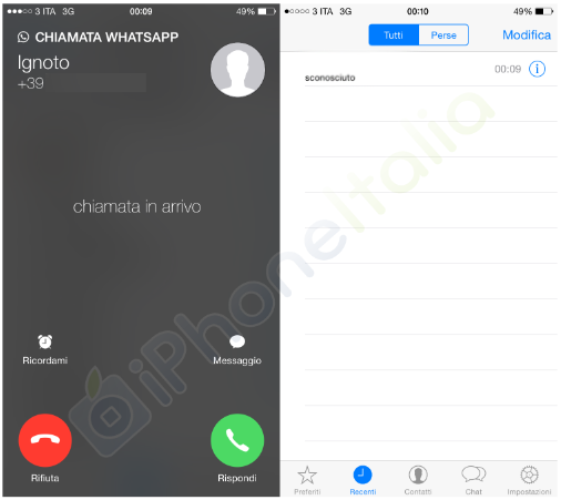 WhatsApp Messenger apeluri VoIP interfata 1