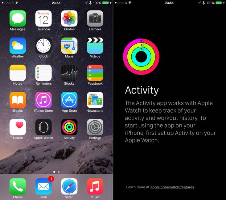 iOS 8.2 Watch Activity