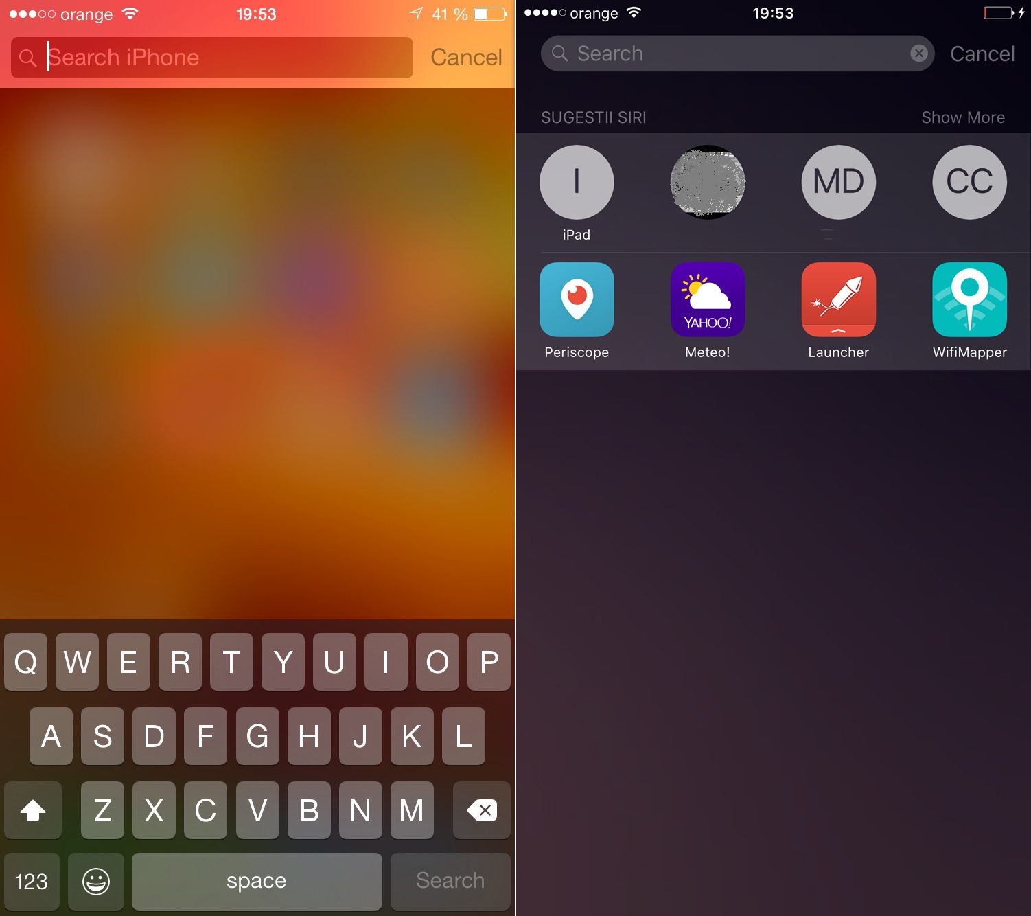 iOS 8.3 vs iOS 9 comparatie 1