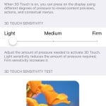 ajustare sensitivitate 3D Touch