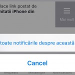 Facebook oprire notificari iPhone