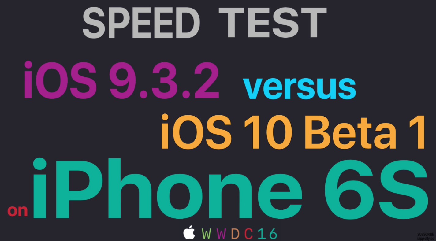 iOS 10 beta 1 vs iOS 9.3.2 performante
