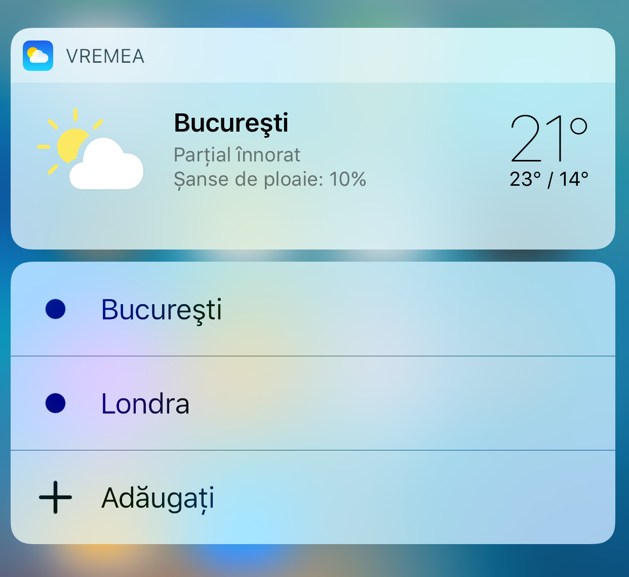 iOS 10 vreme 3D Touch