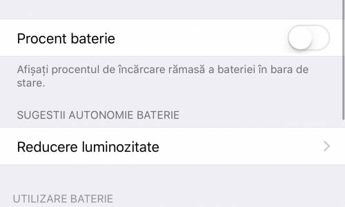 sugestii autonomie baterie iOS 10