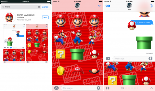 super mario run sticker ios 10