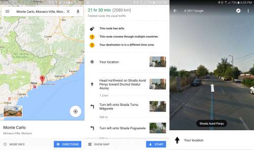 Google Maps Street View navigare