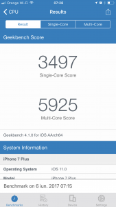 iOS 11 benchmark iPhone 7 Plus