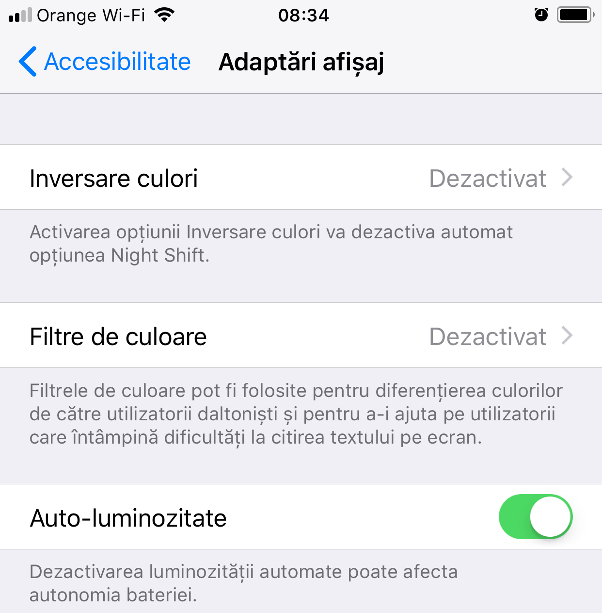 iOS 11 Activezi Luminozitatea Automata