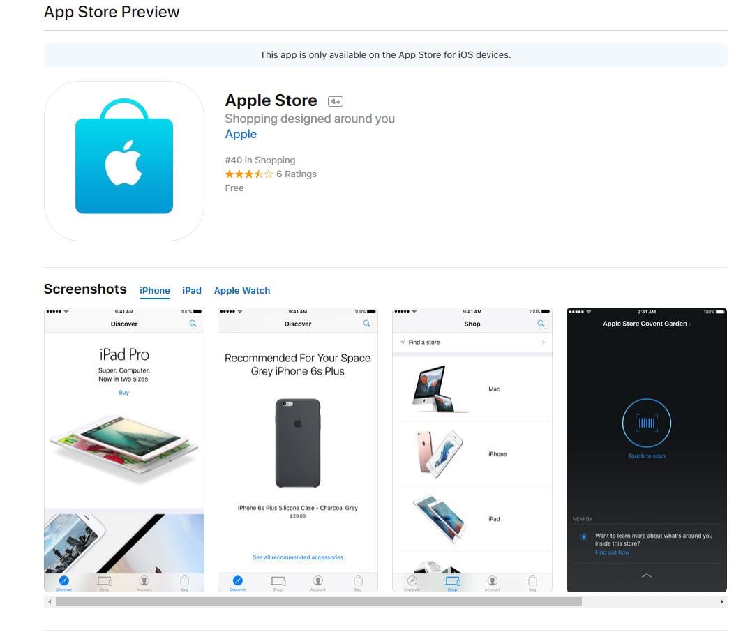 AppStore design web