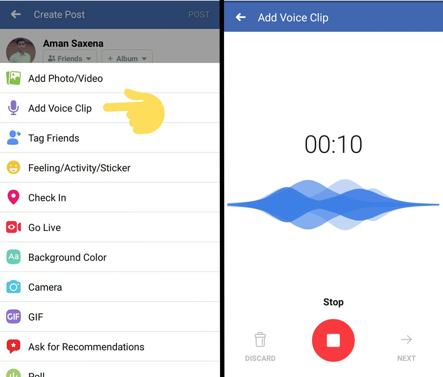 facebook mesaje vocale iPhone android 1