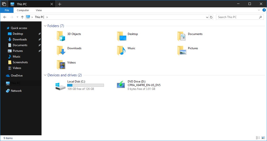 Windows 10 File Explorer Dark Mode