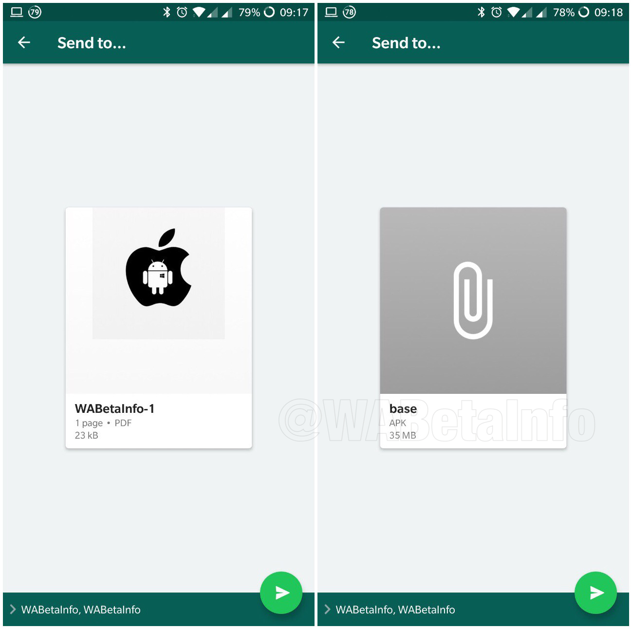 whatsapp ios android multi share