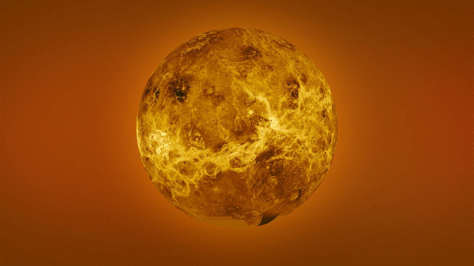 The planet Venus nearby