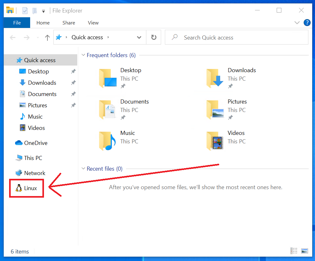 linux windows 10 file explorer