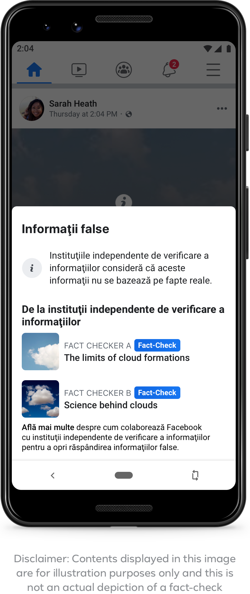 facebook marcare informatii false retea