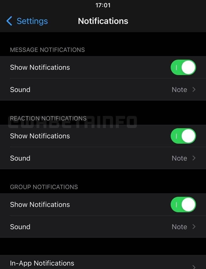 WhatsApp diferentiere notificari