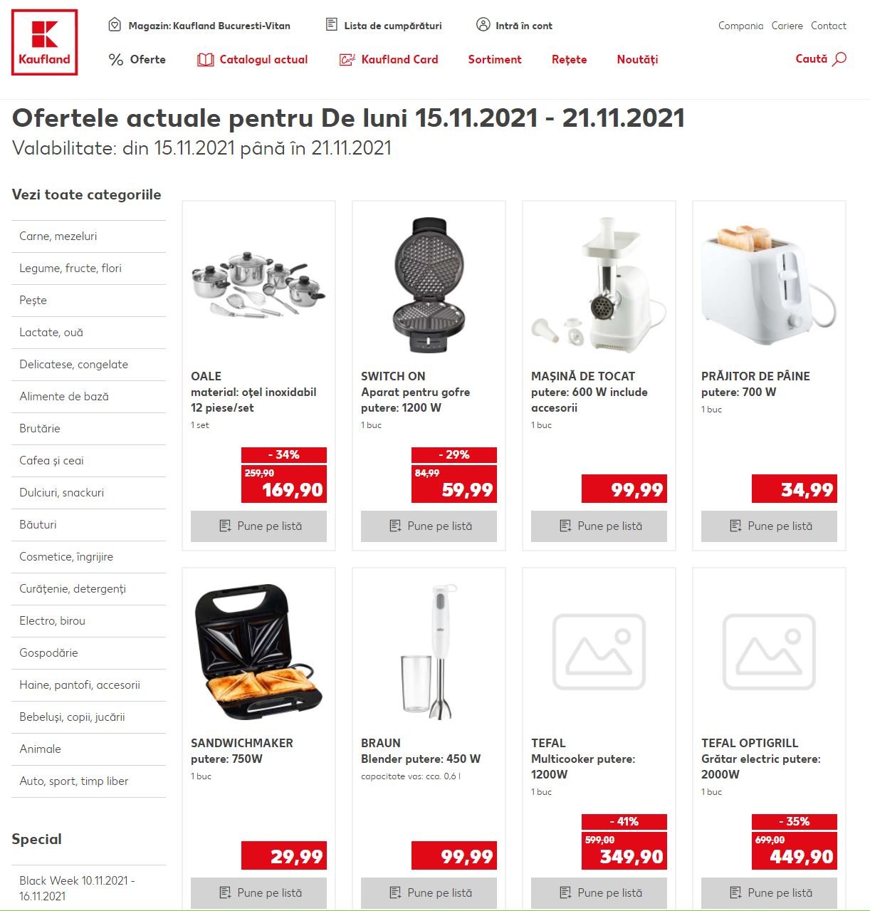 Kaufland Saptamana BLACK FRIDAY 2021 oferte