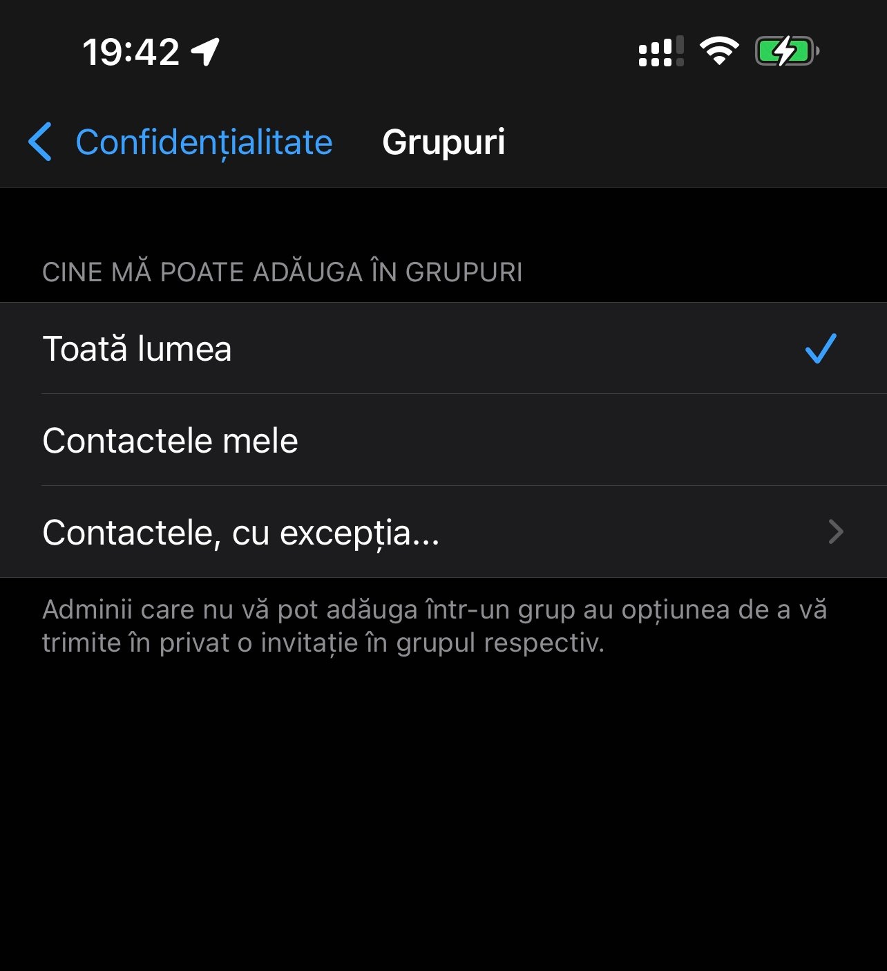 WhatsApp stelute restrictie grupuri