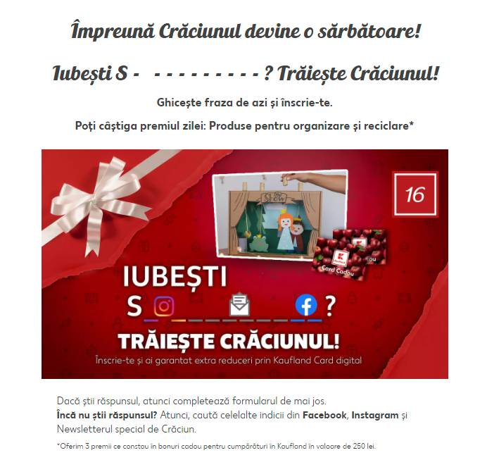 Kaufland Oficial Ofera GRATUIT Exclusiv Astazi Clientilor Romani organizare