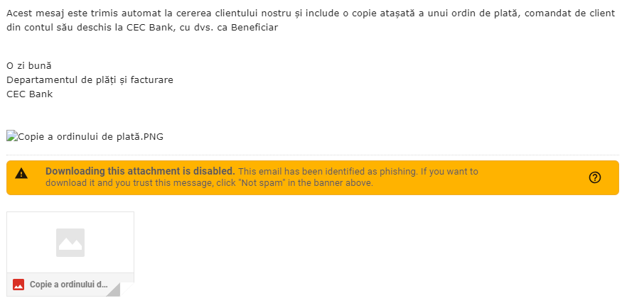 CEC Bank Serios AVERTISMENT Vizeaza Clientii Romani ordin plata