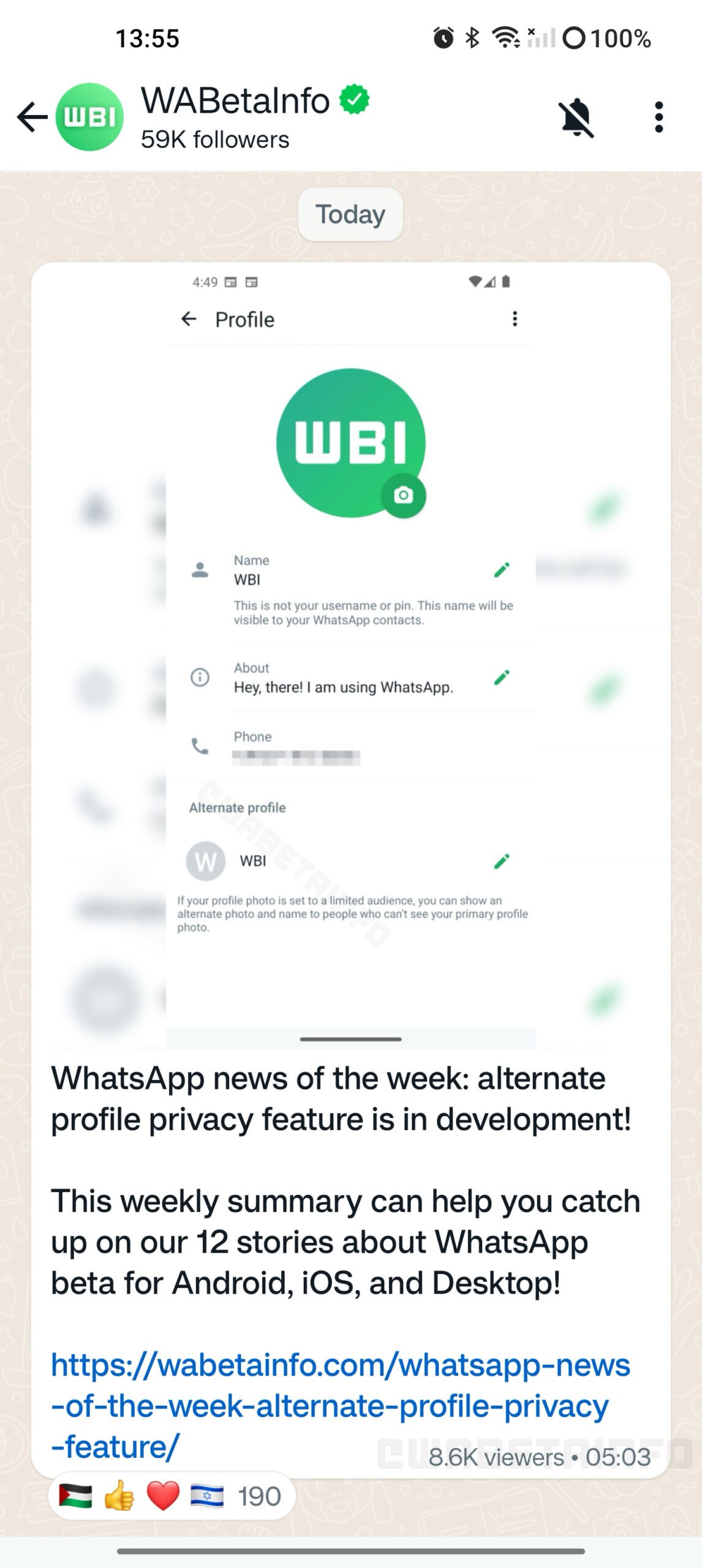 WhatsApp vizualizari sondaje canale