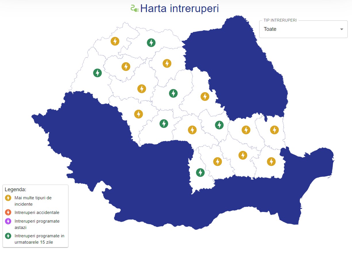 Incidentele ELECTRICA Lasa Oficial Bezna Clientii Romania Anunturile ULTIM MOMENT harta incidente probleme