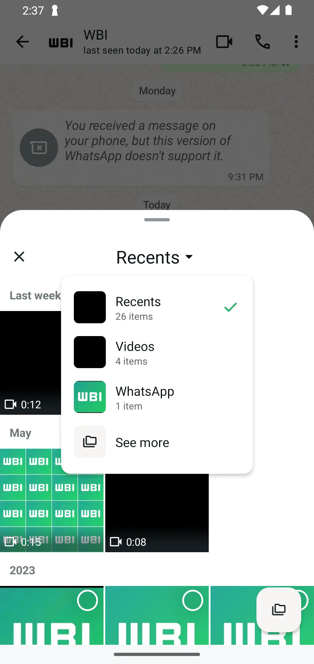 whatsapp selector poze