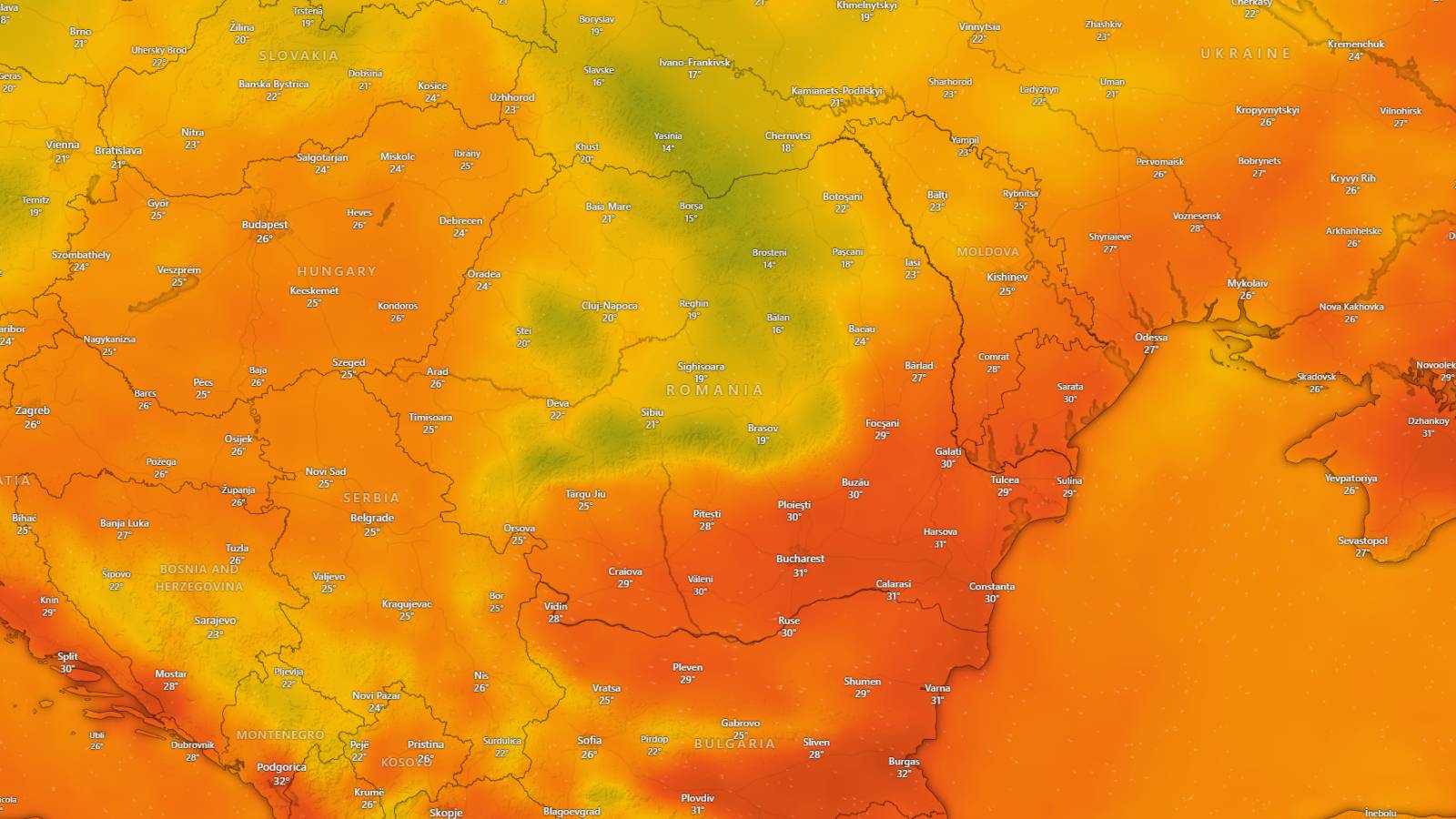 AVERTIZAREA Meteorologica Oficiala ANM NOWCASTING ULTIM MOMENT 2ogust 2024 Romania