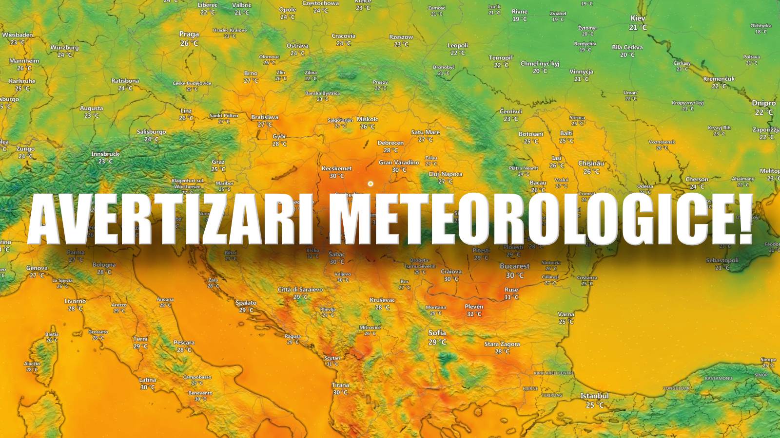 Codurile Meteorologice ANM NOWCASTING Oficiale ULTIM MOMENT România 15 August 2024