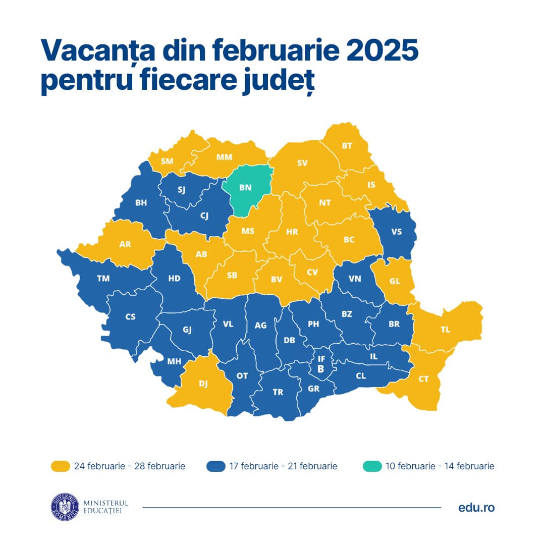 vacanța an școlar 2024 - 2025